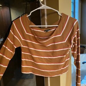Off The Shoulder Striped Long Sleeve